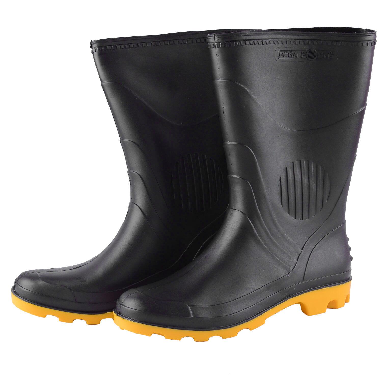 Bota De Pvc Preta Com Amarela Nº42 340 Pega Forte Grendene