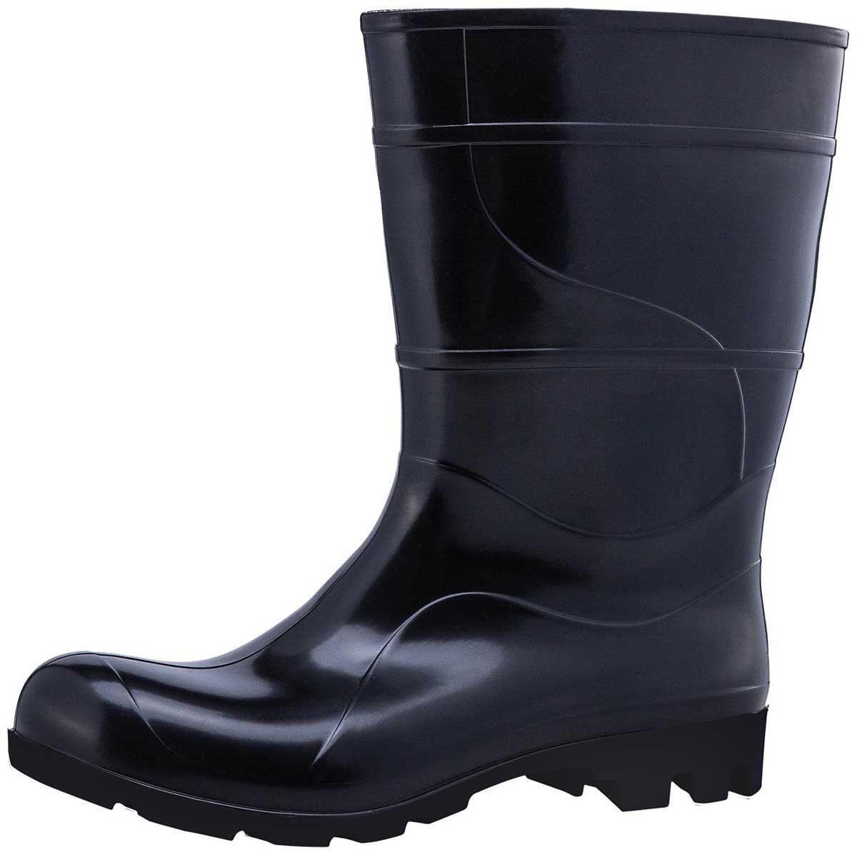 Bota Pvc Preta Nr 33/34 Cano Médio Sem Forro Kala