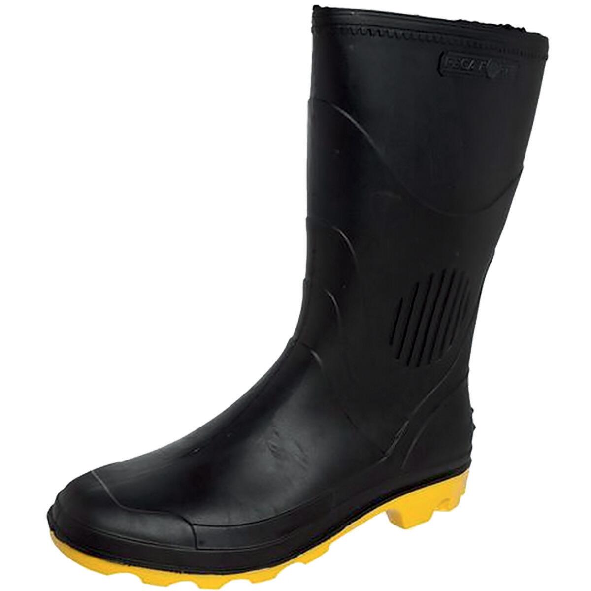 Bota Pvc Preto/amarelo N39 Cano Medio Com Forro Grendene