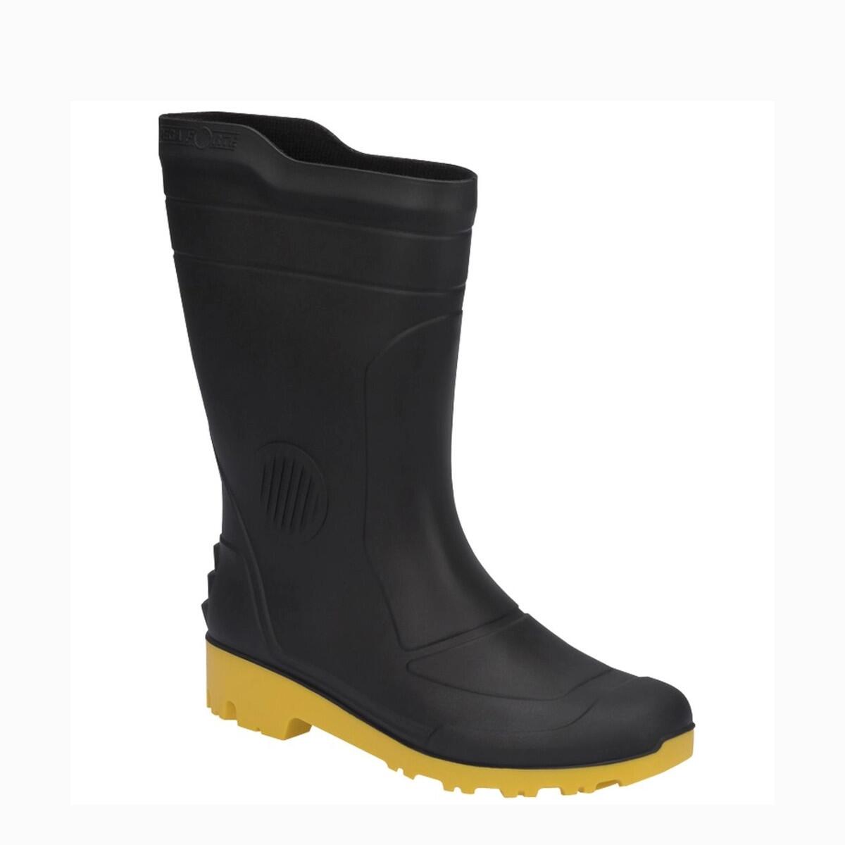 Bota Pvc Preto/amarelo N40 Cano Médio Com Forro Grendene