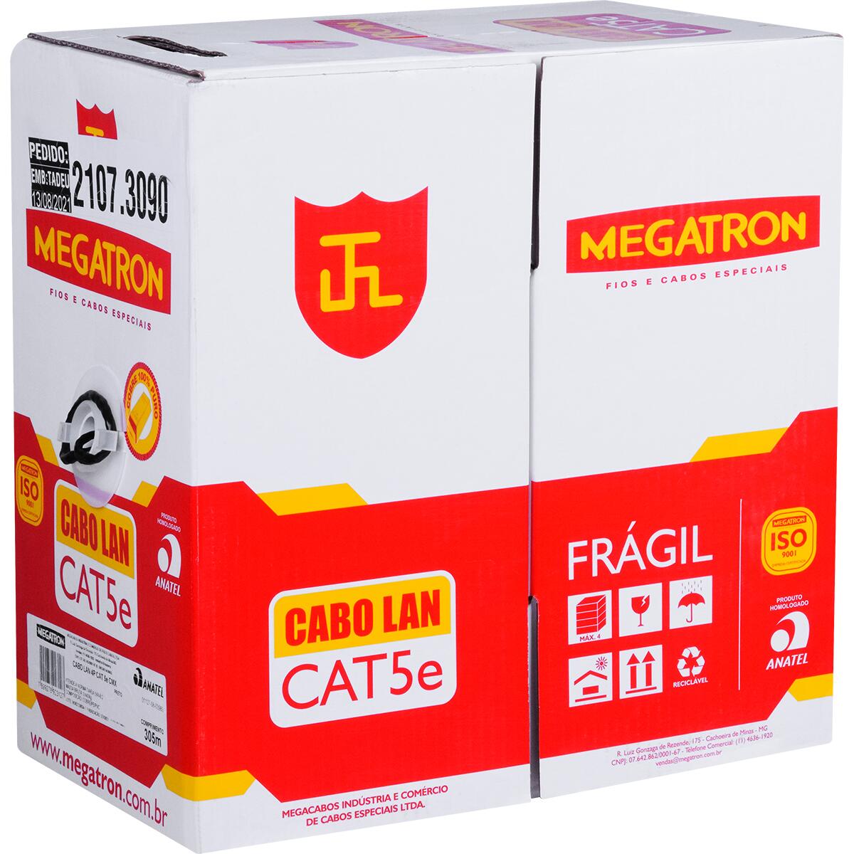 Cabo Rede Lan Cmx Cat5E 4 Pares Megatron