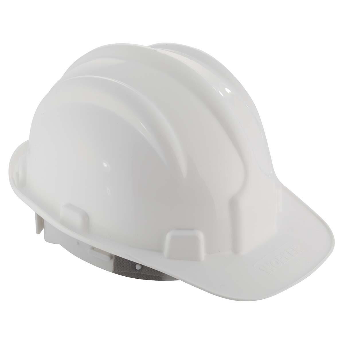 Capacete De Proteção Branco Com Carneira E Aba Frontal Worker