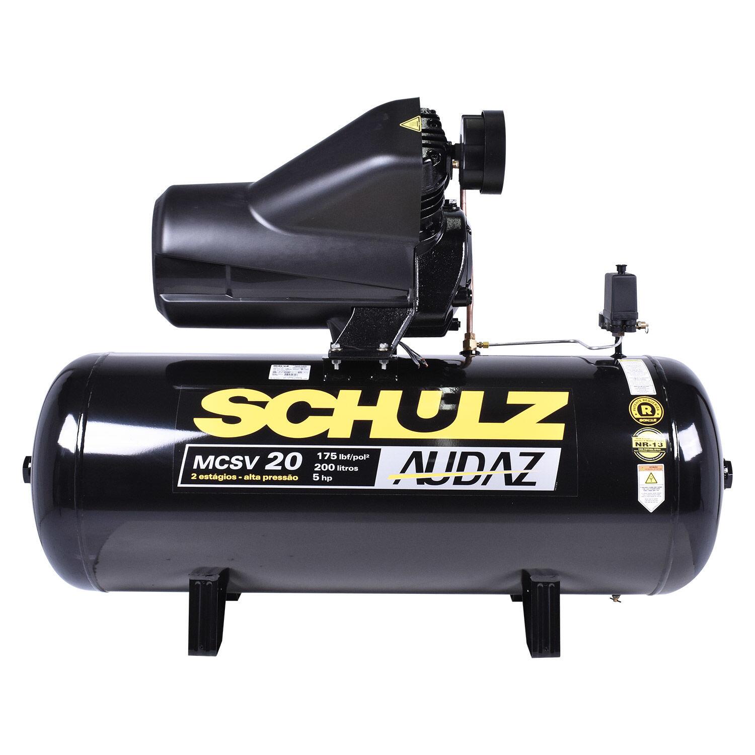 Compressor De Pistão Audaz 200L 5Hp 20Pcm 220V Schulz