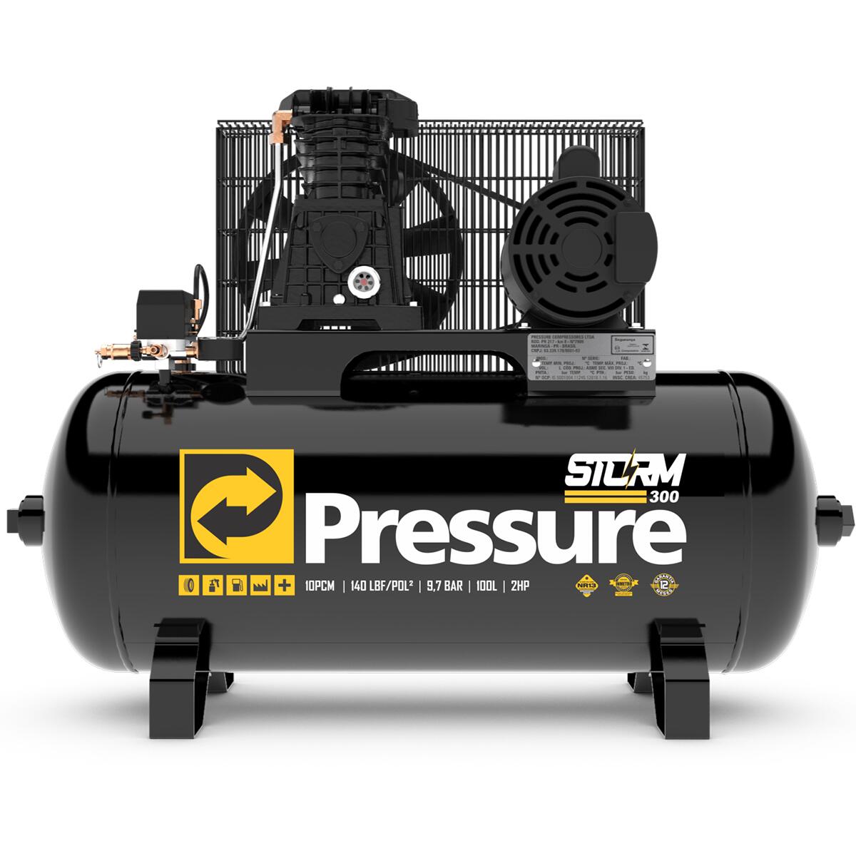 Compressor De Ar Storm 300 Mono 110/220V 100L Pressure