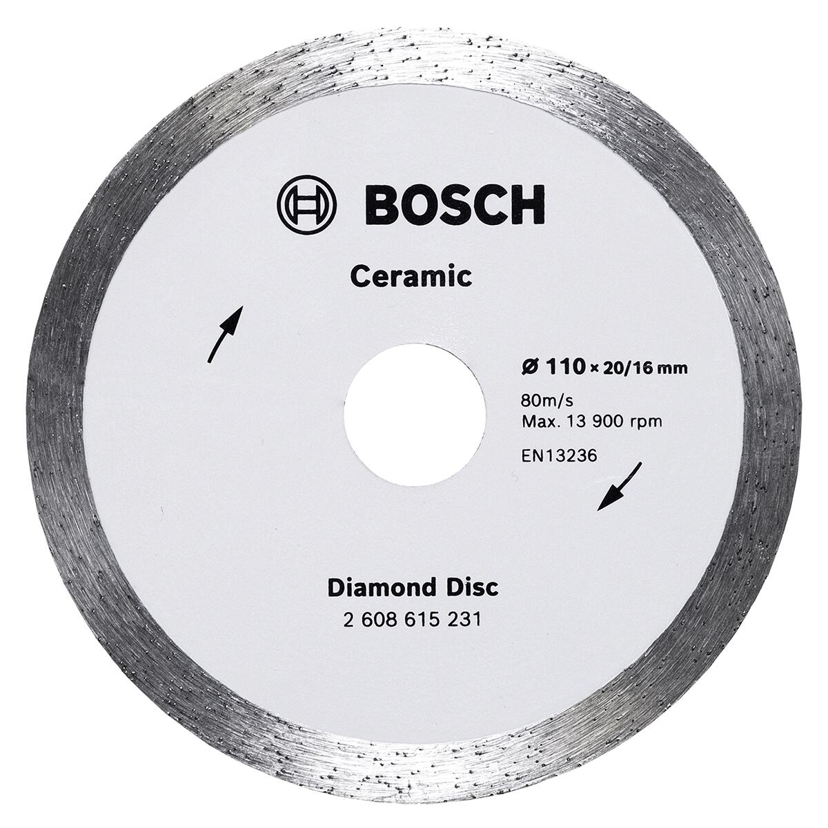 Disco De Corte Diamantado Cerâmica Liso 110Mm Bosch