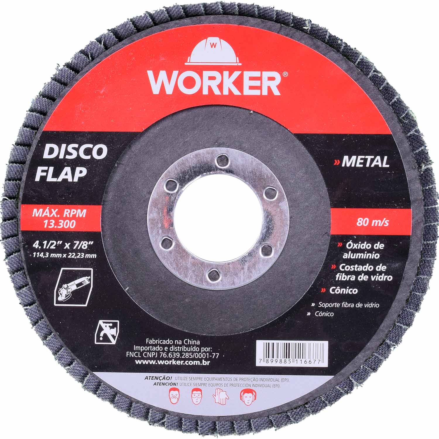 Disco Flap Reto G60 115Mm X 22	23Mm Metal Worker