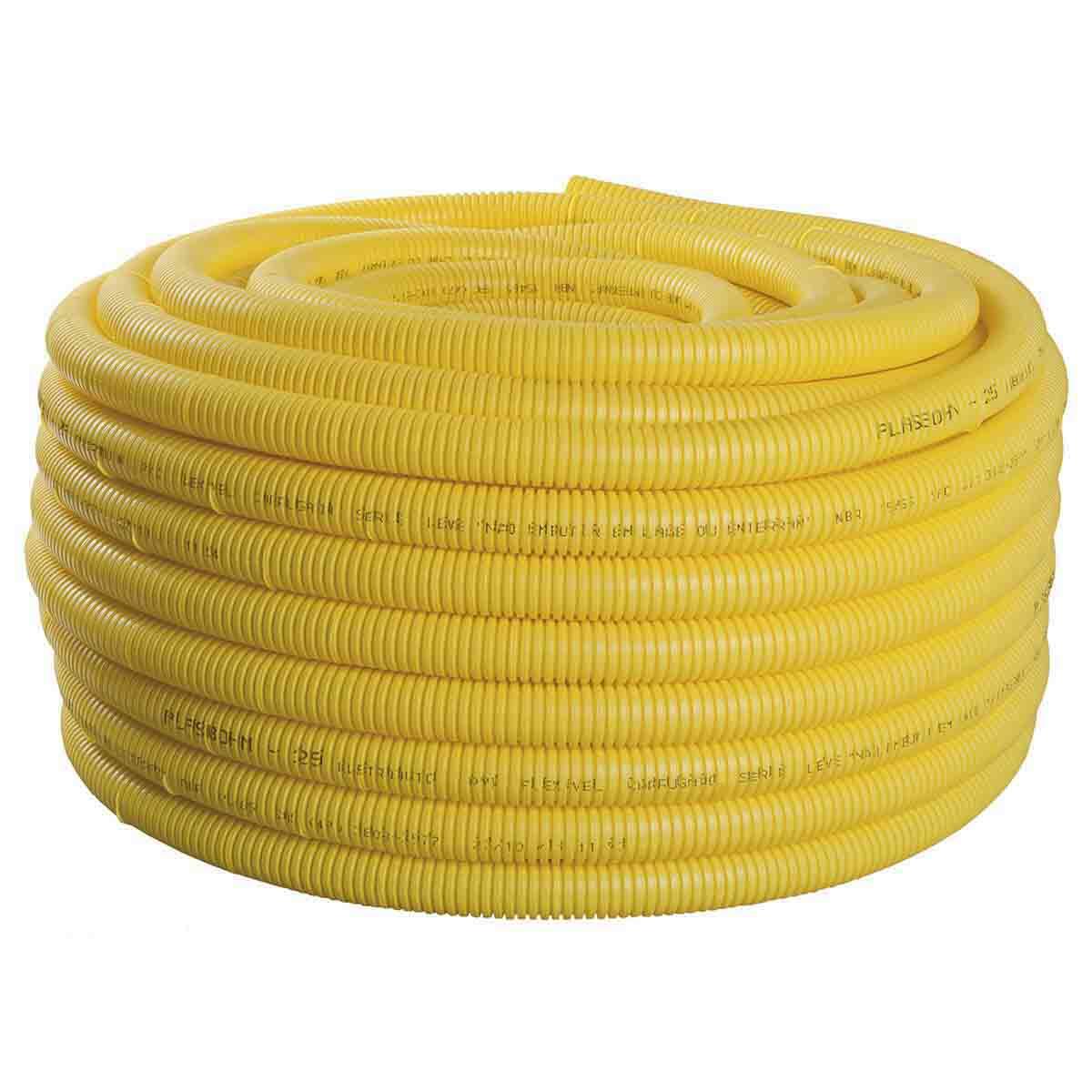 Eletroduto Corrugado Em Pvc Amarelo 20Mm 50M Liege