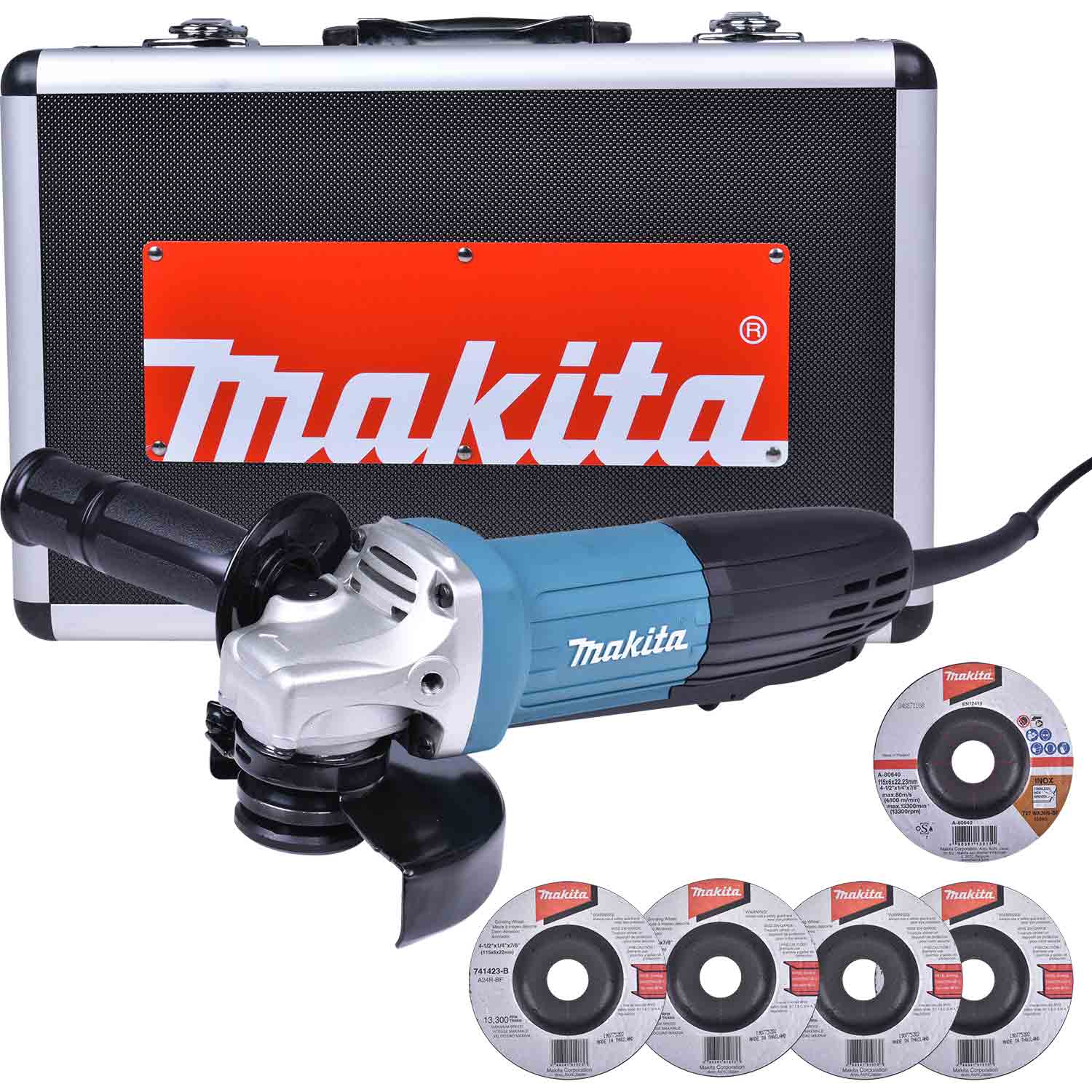 Esmerilhadeira Ang 720W Maleta E Discos Ga4534Kx Makita-127V