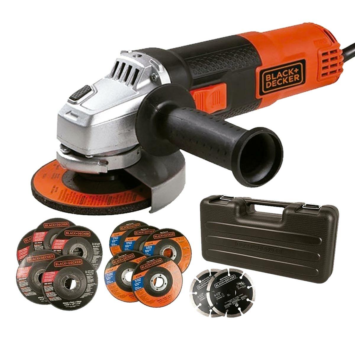 Kit Esmerilhadeira 820W 220V Maleta 12 Discos Black&Decker