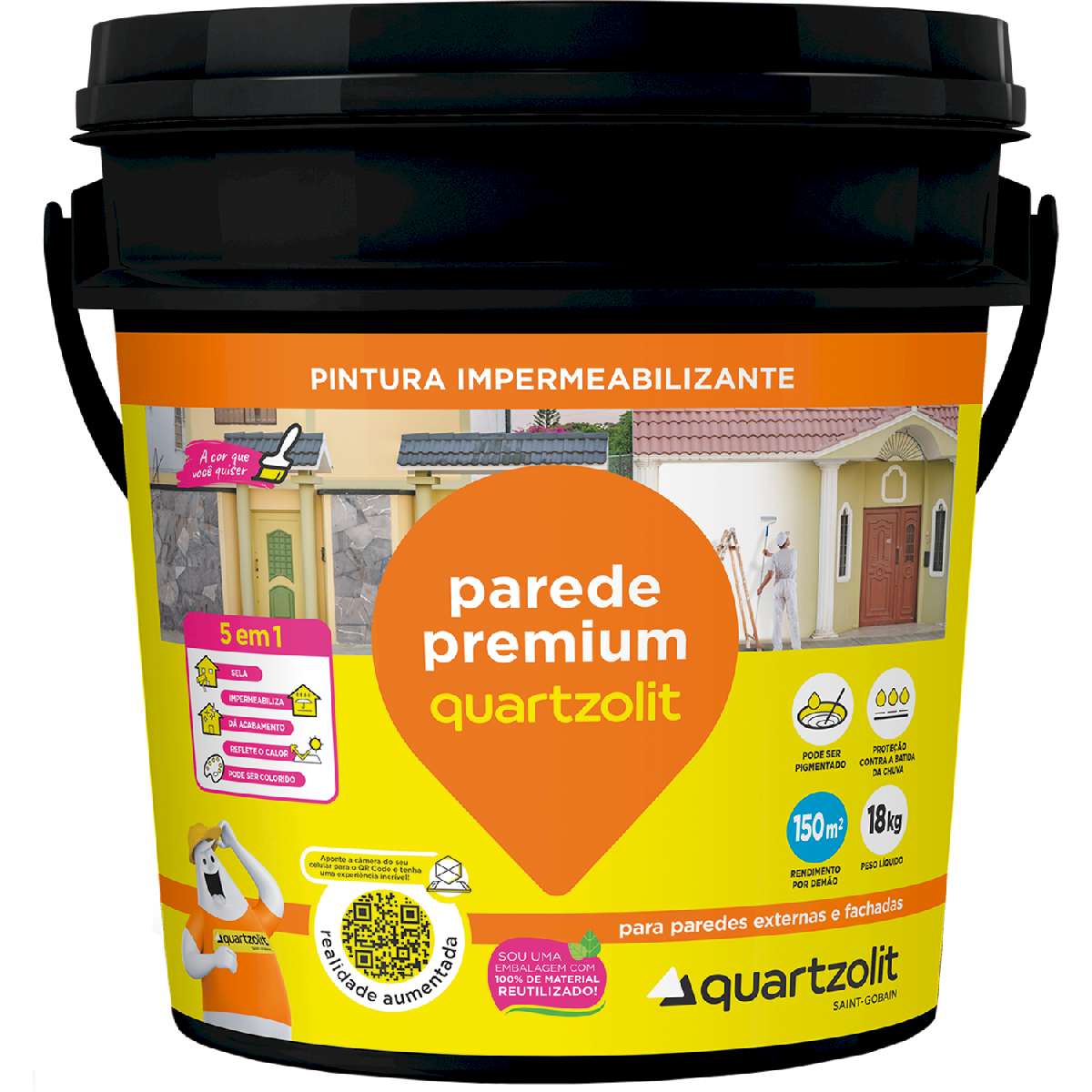 Impermeabilizante De Parede Premium Branco 18Kg Quartzolit