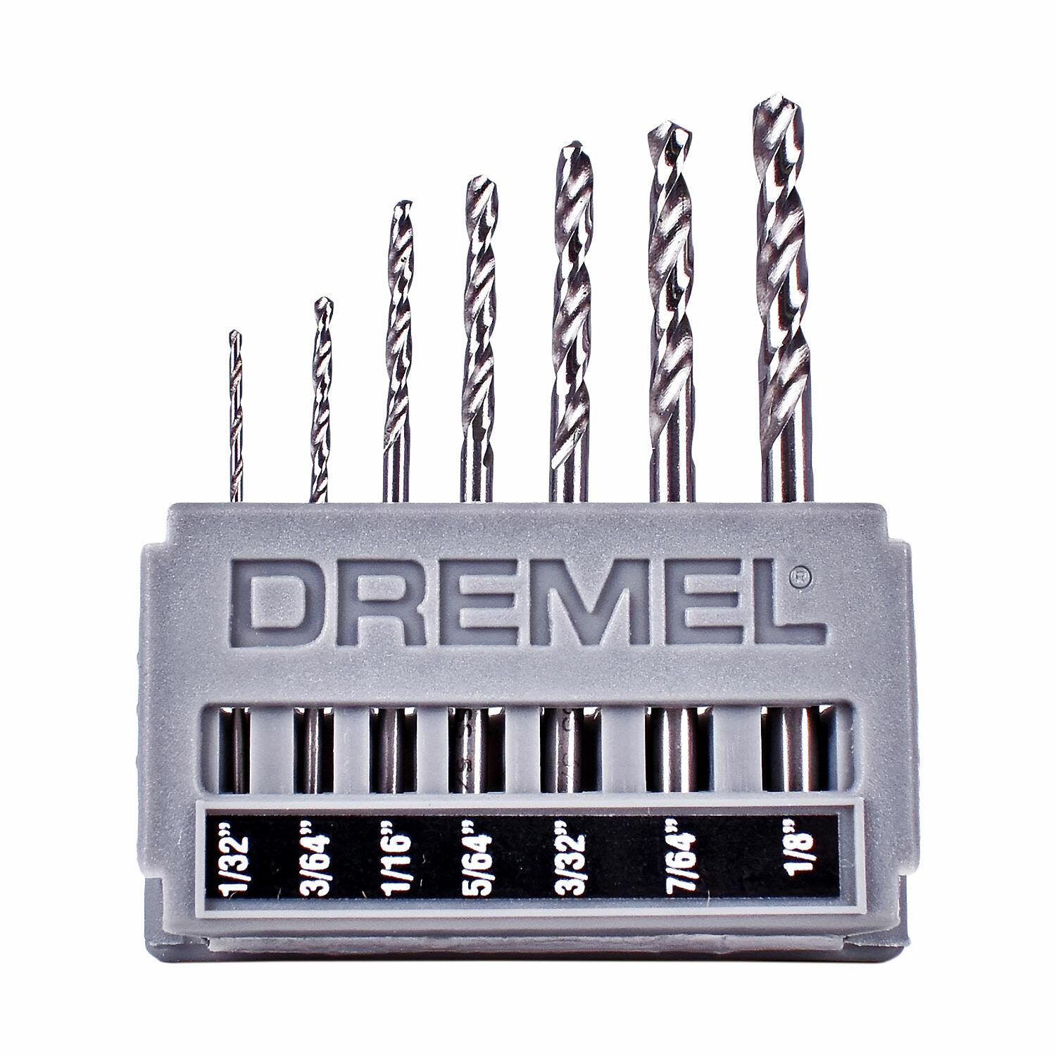 Kit Brocas 0	8 A 3	2 Mm De Aço Rápido 628 Dremel - 7 Peças