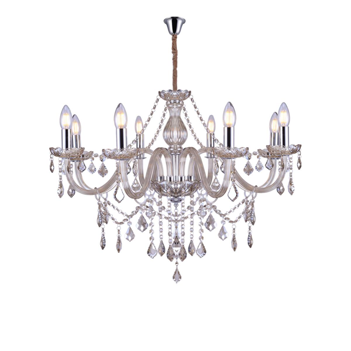 Lustre De Cristal Conhaque Glam 8Xe14 320W Taschibra