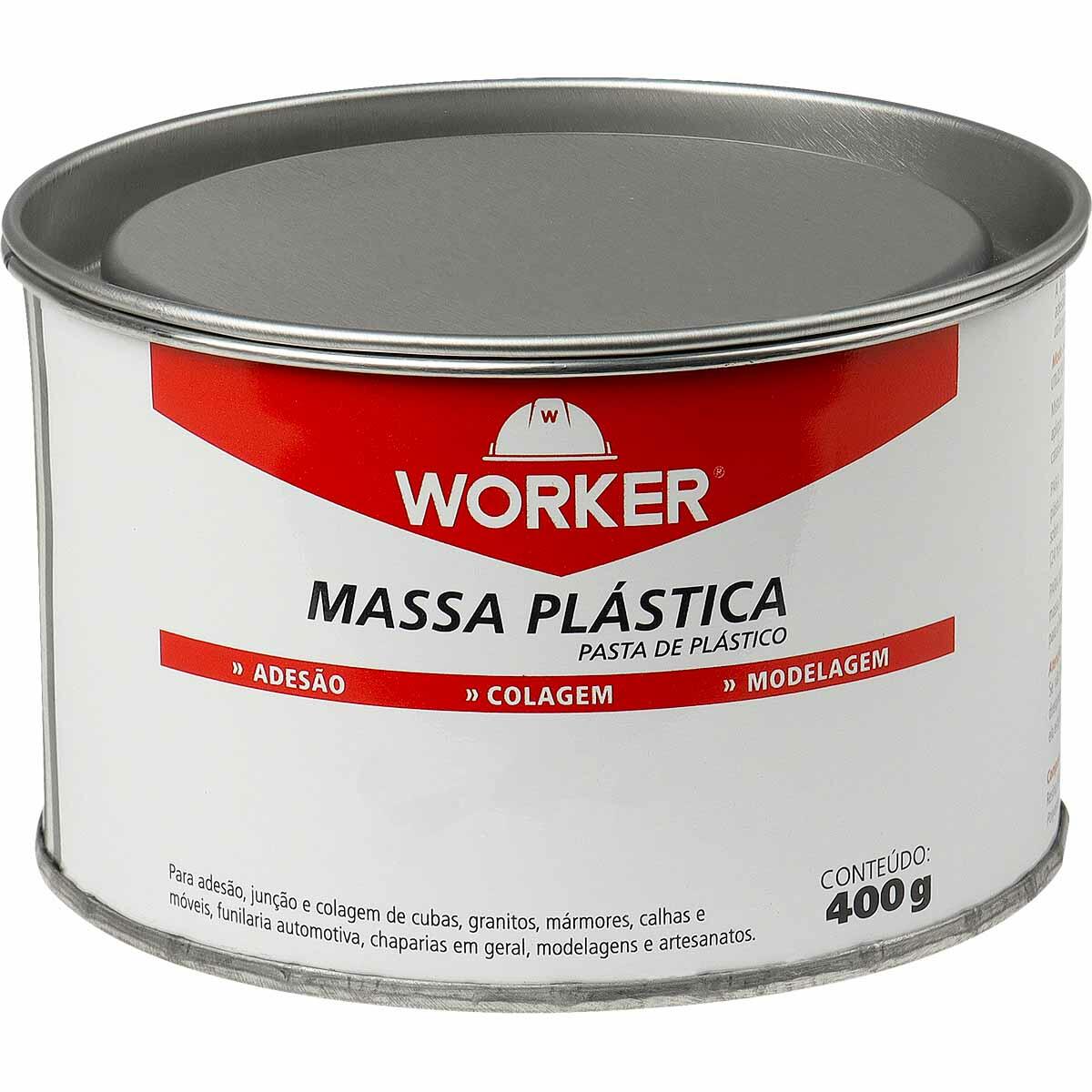 Massa Plástica Branca 400G Worker