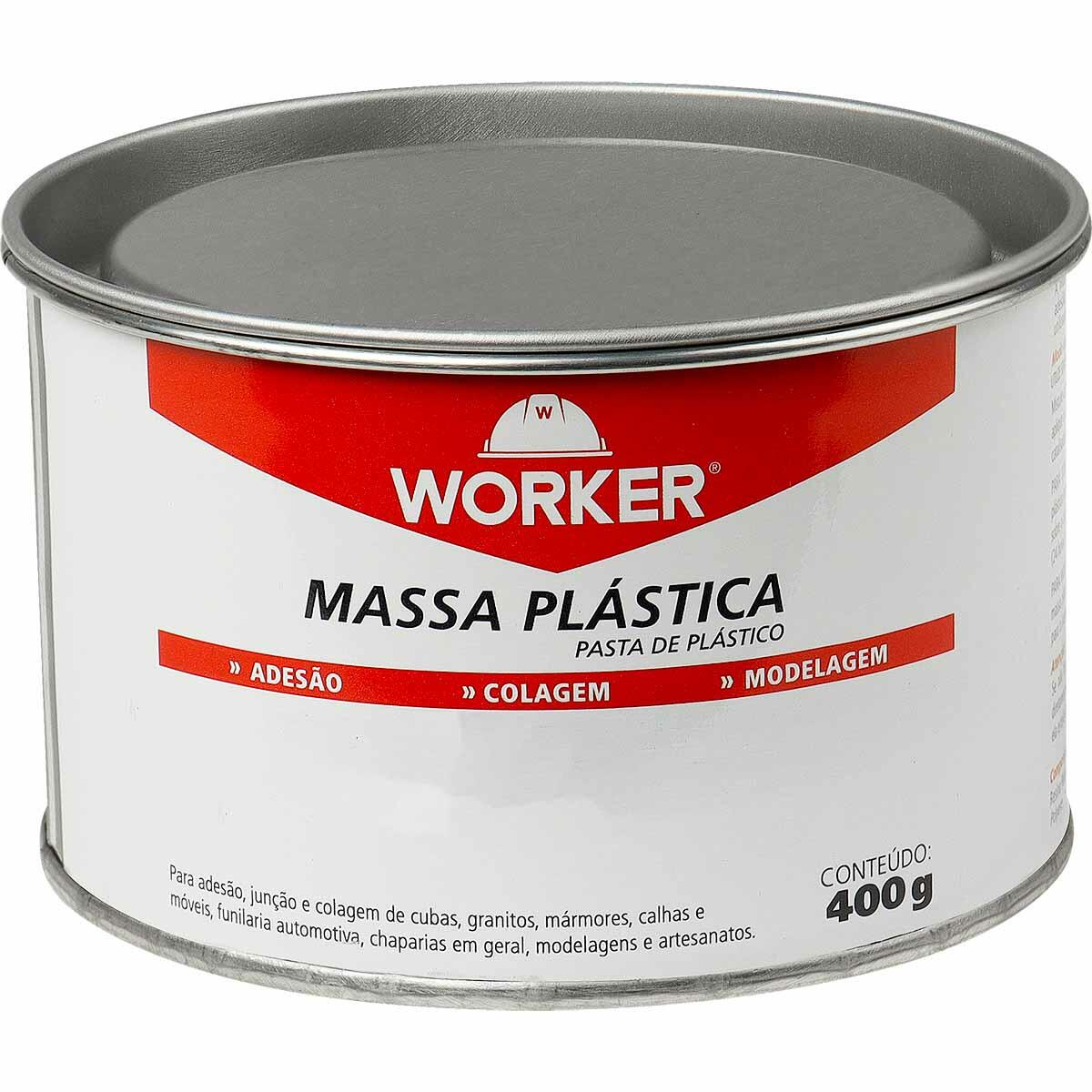 Massa Plástica Para Colagem Cinza 400G Worker