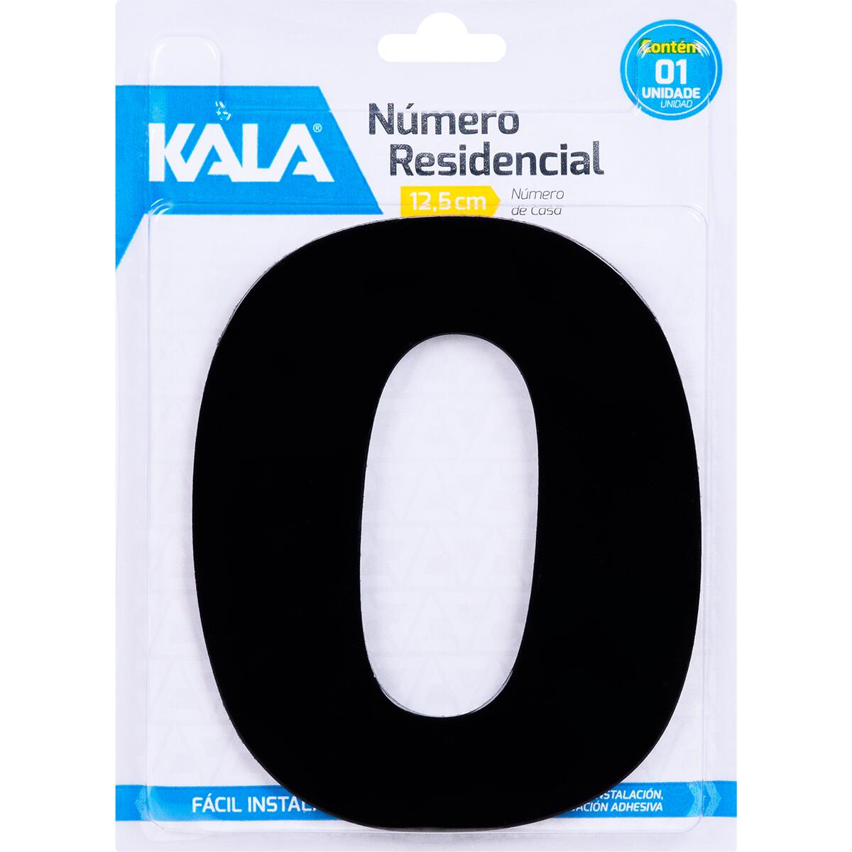 Número Residencial N°0 Preto 12	5Cm Kala