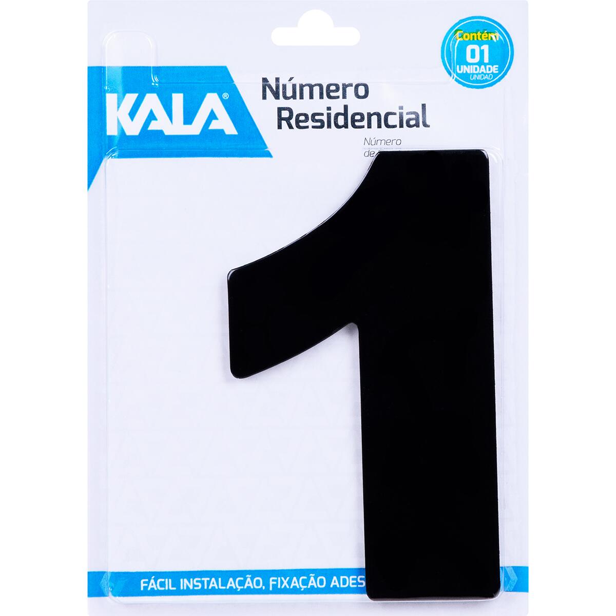 Número Residencial N°1 Preto 18	5Cm Kala