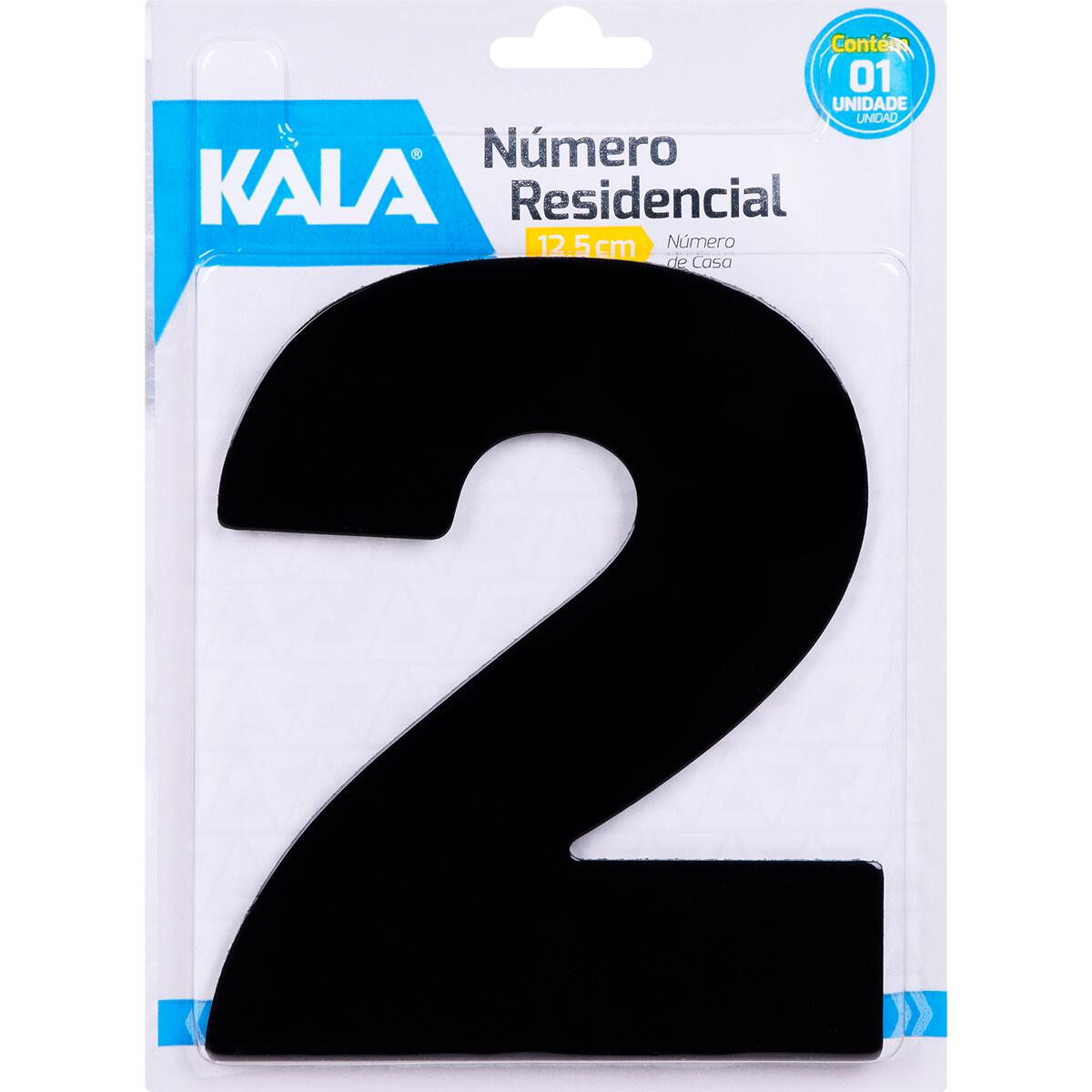 Número Residencial N°2 Preto 12	5Cm Kala