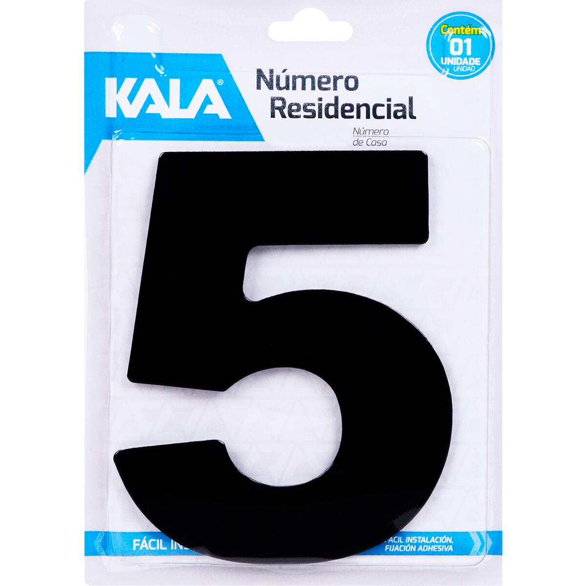 Número Residencial N°5 Preto 18	5Cm Kala