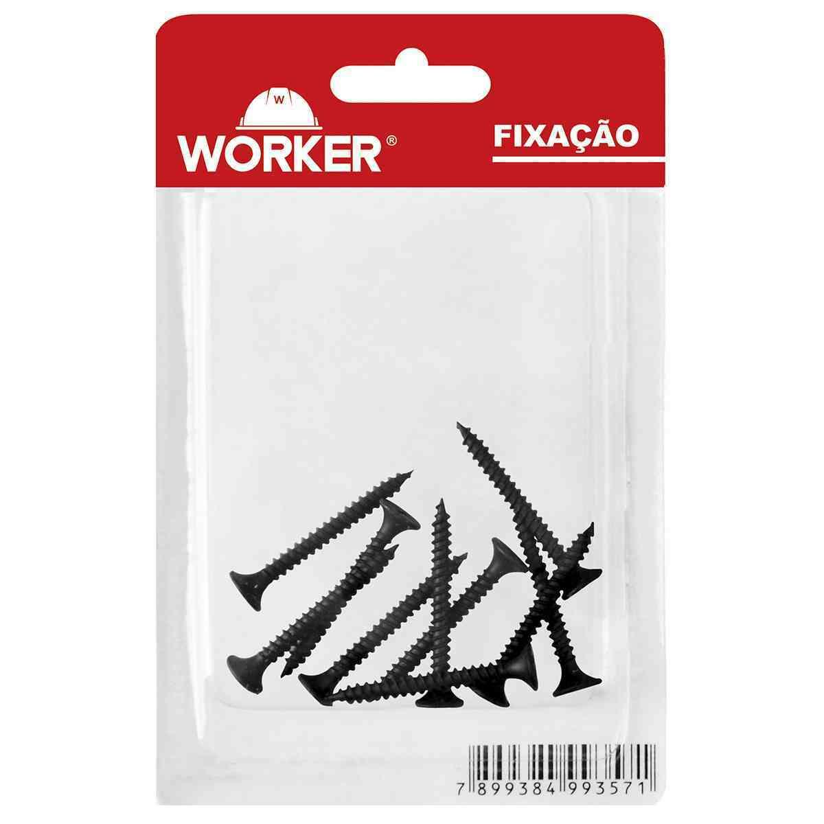 Parafuso Drywall Pb Preto 3	5X45Mm 25 Peças Worker