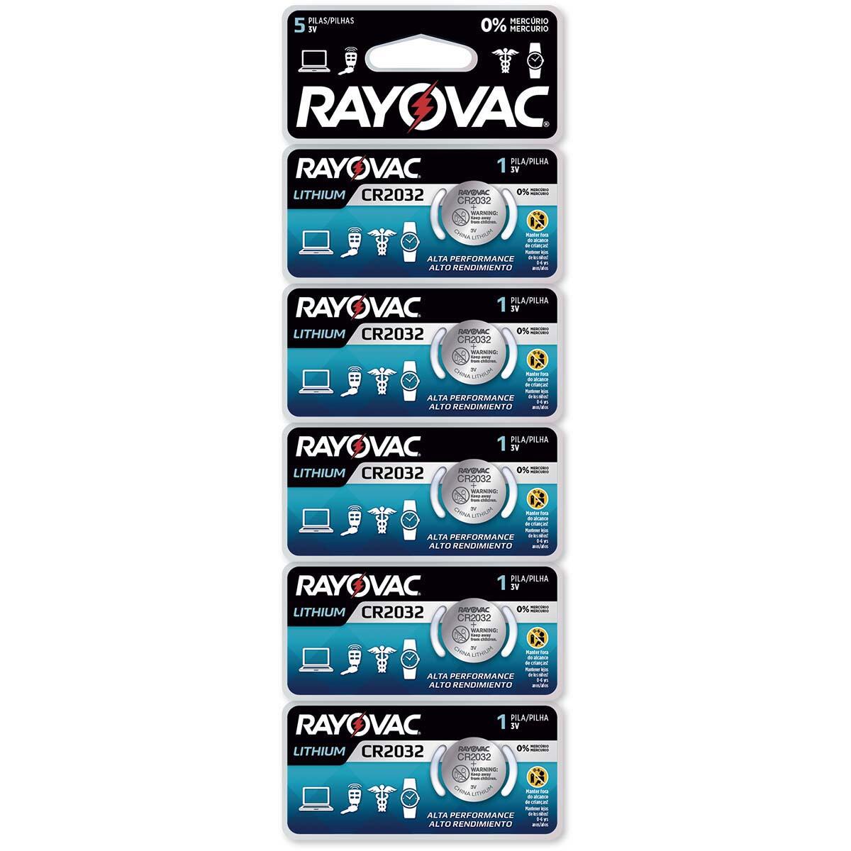 Pilha Cr2032 Lithium Rayovac Enc 5Pçs