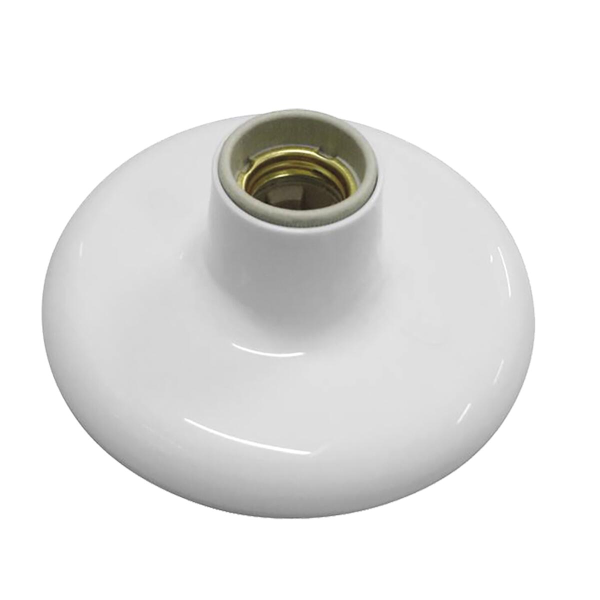 Plafon Com Receptáculo De Porcelana E27 100W 250V Branco Ilumi