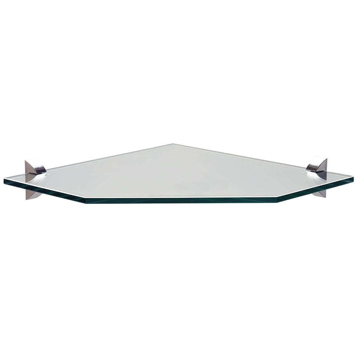 Prateleira De Vidro De Canto Com Suporte 250X250X8Mm Tramontina