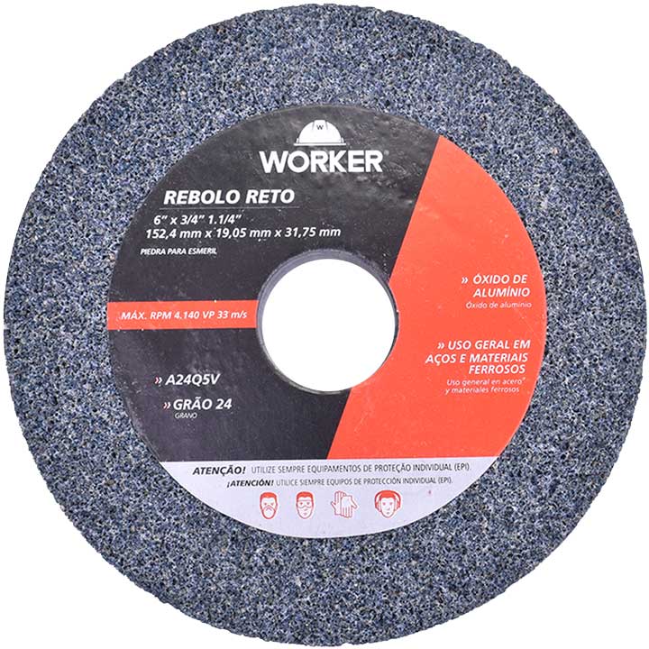 Rebolo Reto Uso Geral 6” X ¾” Worker