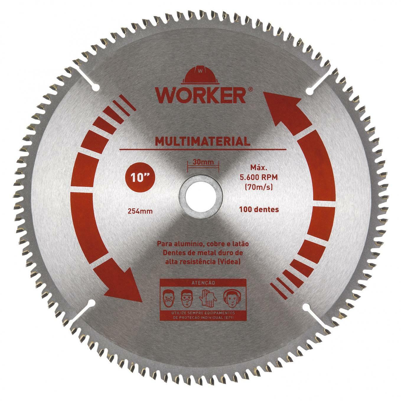 Disco De Serra Multimaterial 10' 100 Dentes 30Mm Worker