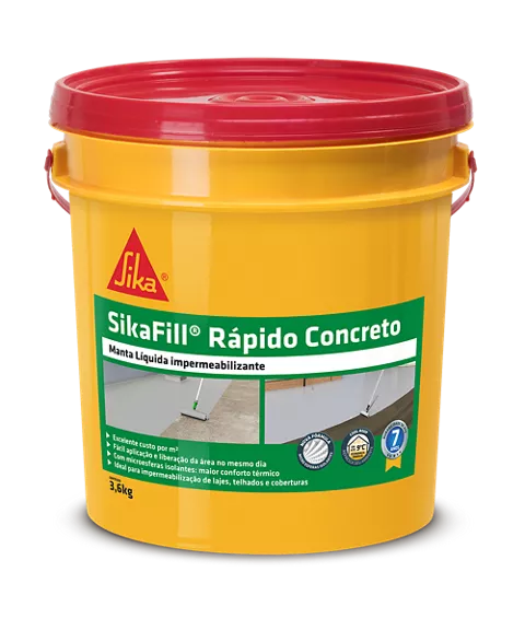 Sikafill Rápido Manta Líquida Acrílico Cinza Concreto 3,6Kg Sika