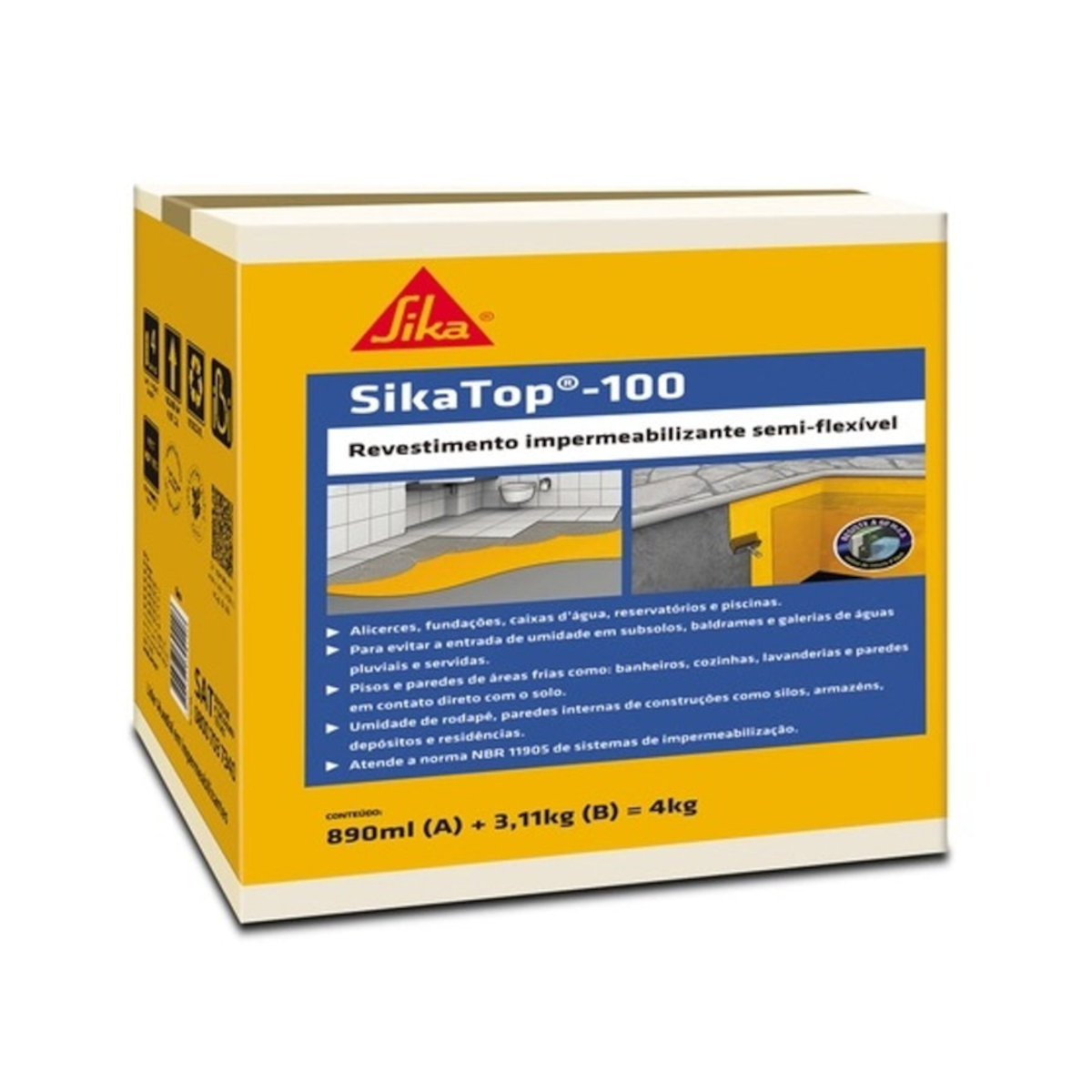 Sikatop 100 Revestimento Impermeabilizante 4Kg Sika