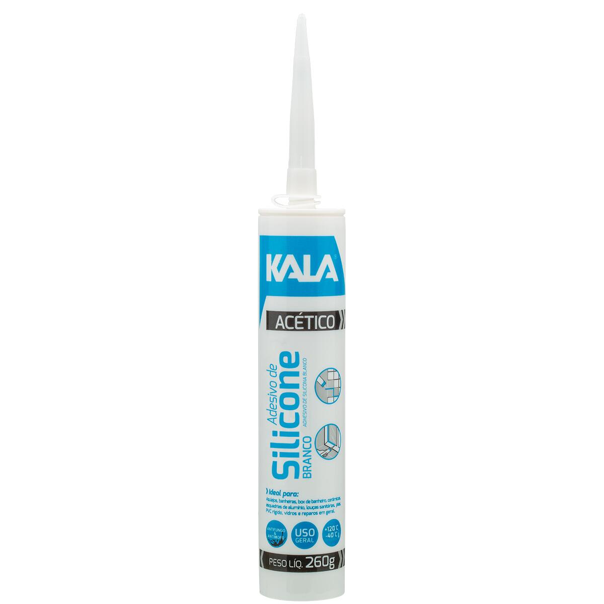 Silicone Acético Kala Branco 260G