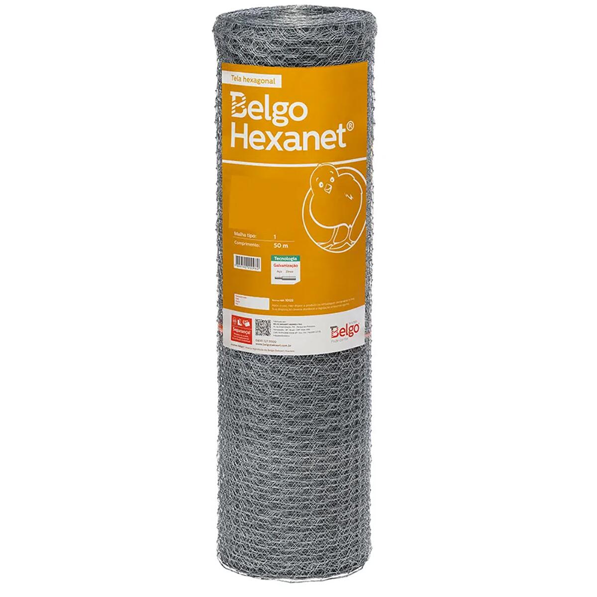 Tela Pinteiro Galvanizado Belgo 1X22 1	50X50M