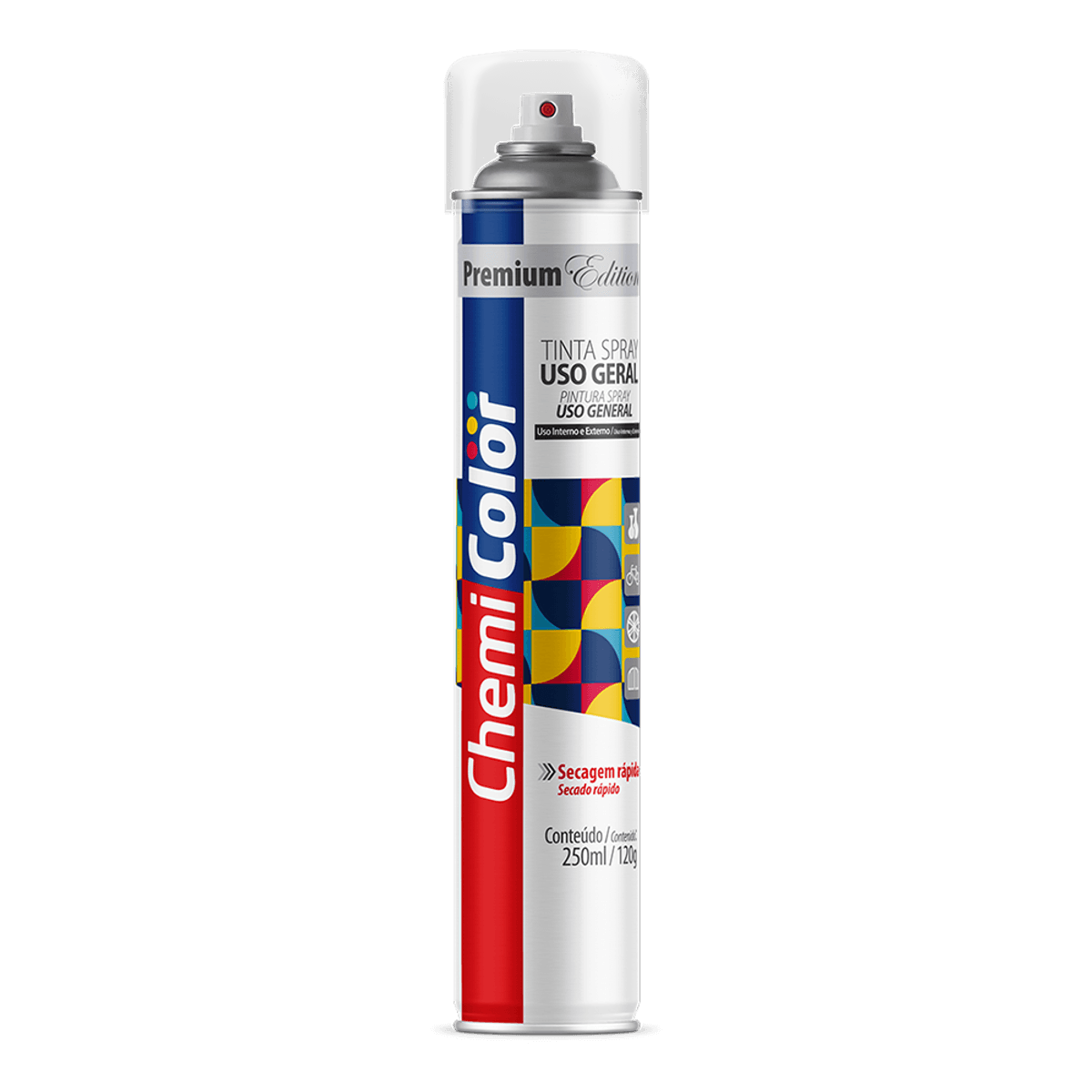 Tinta Spray Geral 250Ml/120G Verniz Brilhante Chemicolor