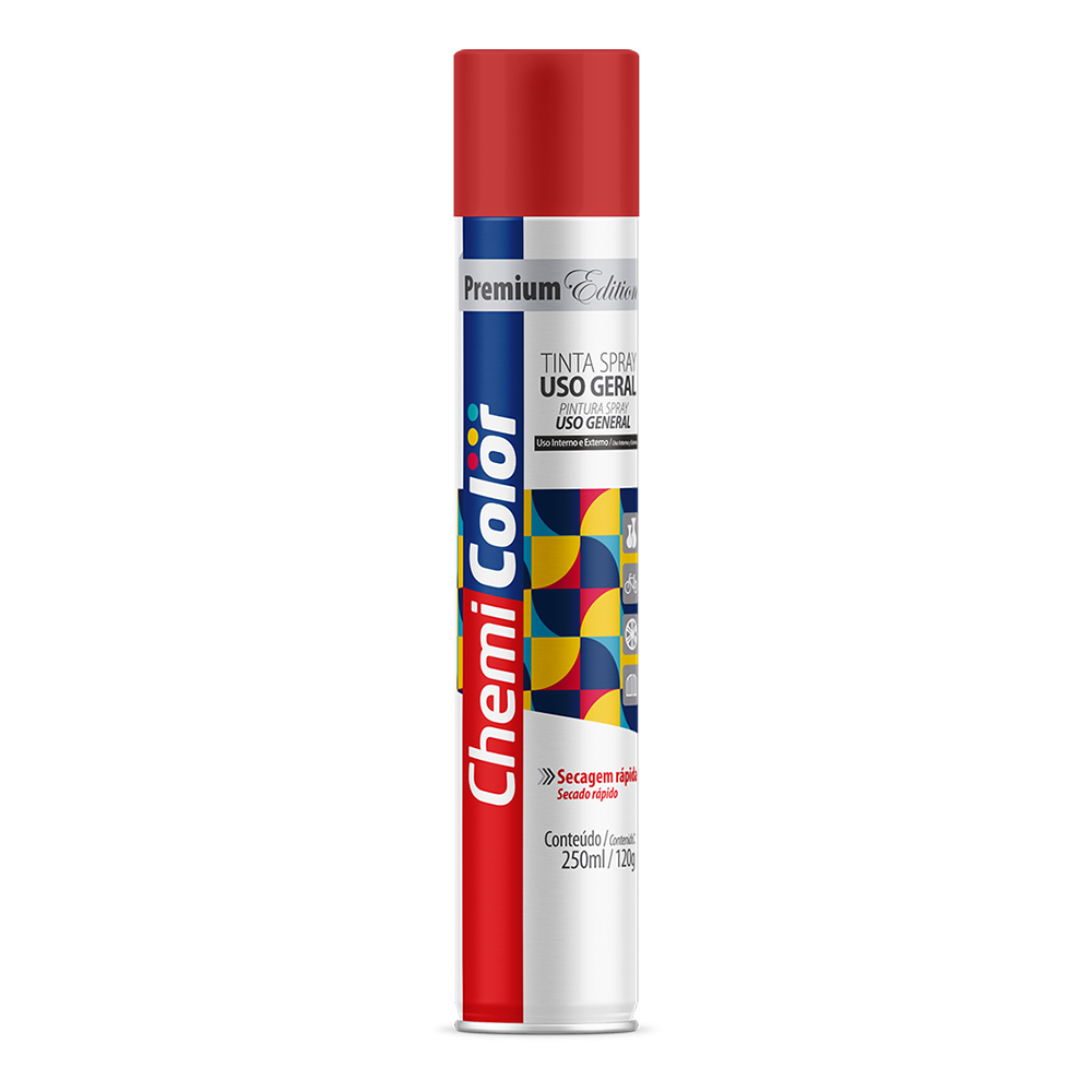 Tinta Spray Uso Geral 250Ml/120G Vermelho Da Chemicolor