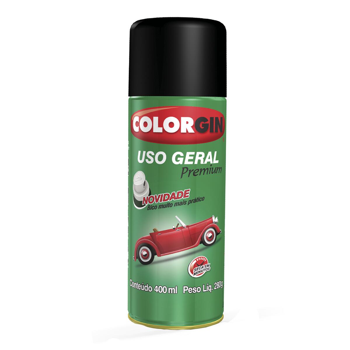 Tinta Spray Uso Geral Preto Fosco Colorgin