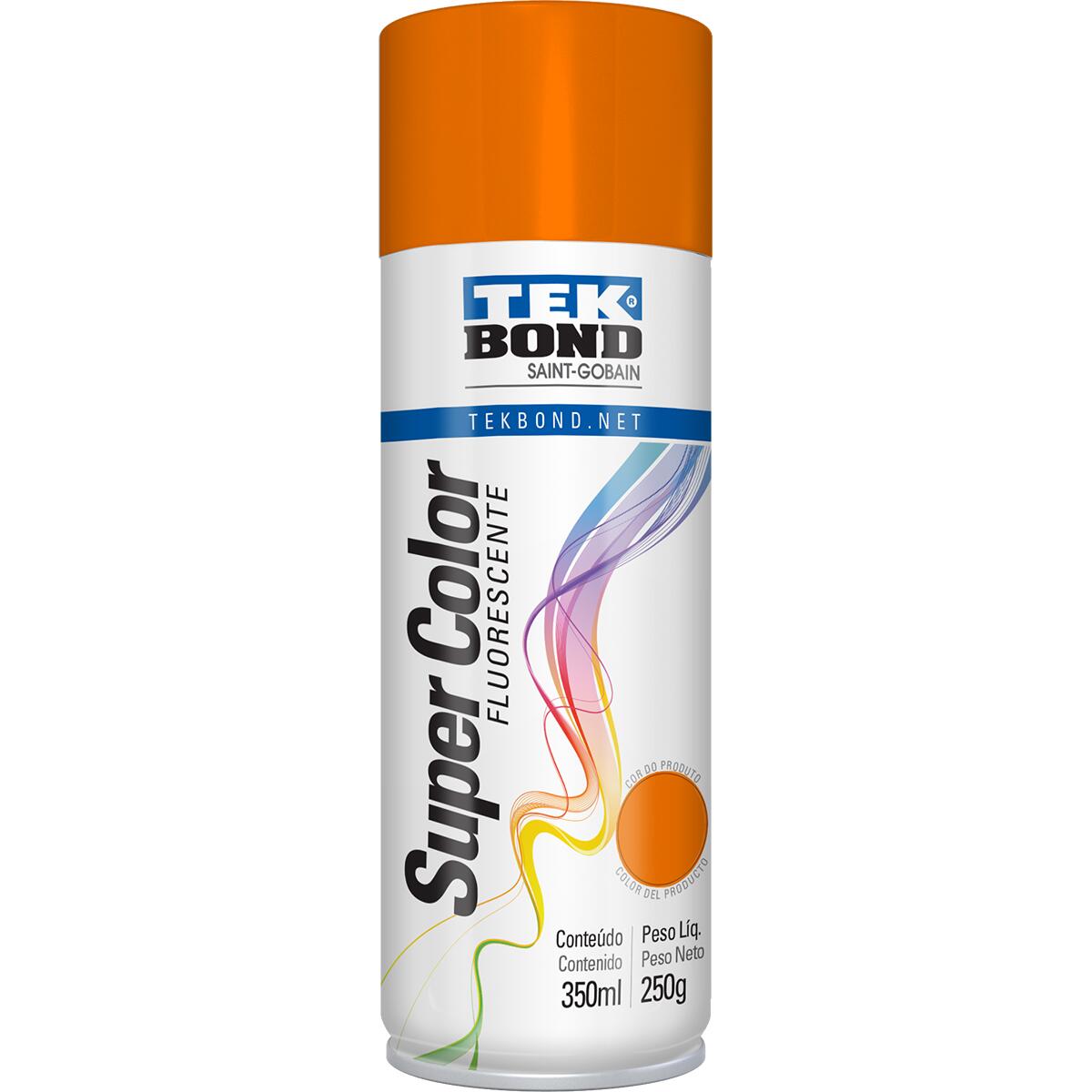 Tinta Spray Usogeral Laranja Fluorescente 350Ml Tekbond